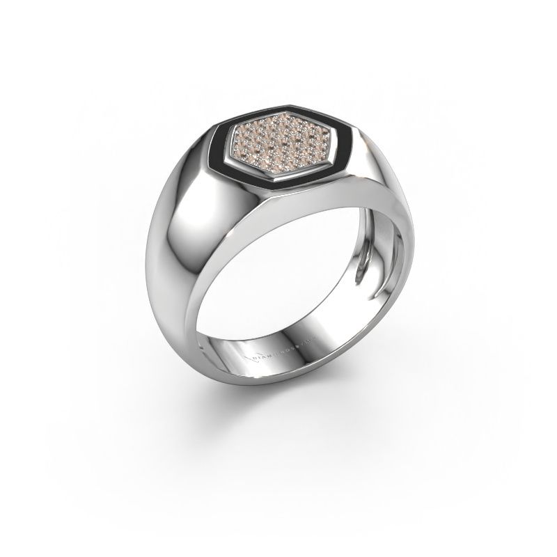 Herrenring Kris 950 Platin Braun Diamant 0.248 crt