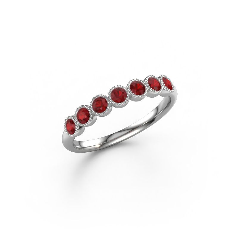 Ring Mariam half 585 white gold ruby 2.4 mm