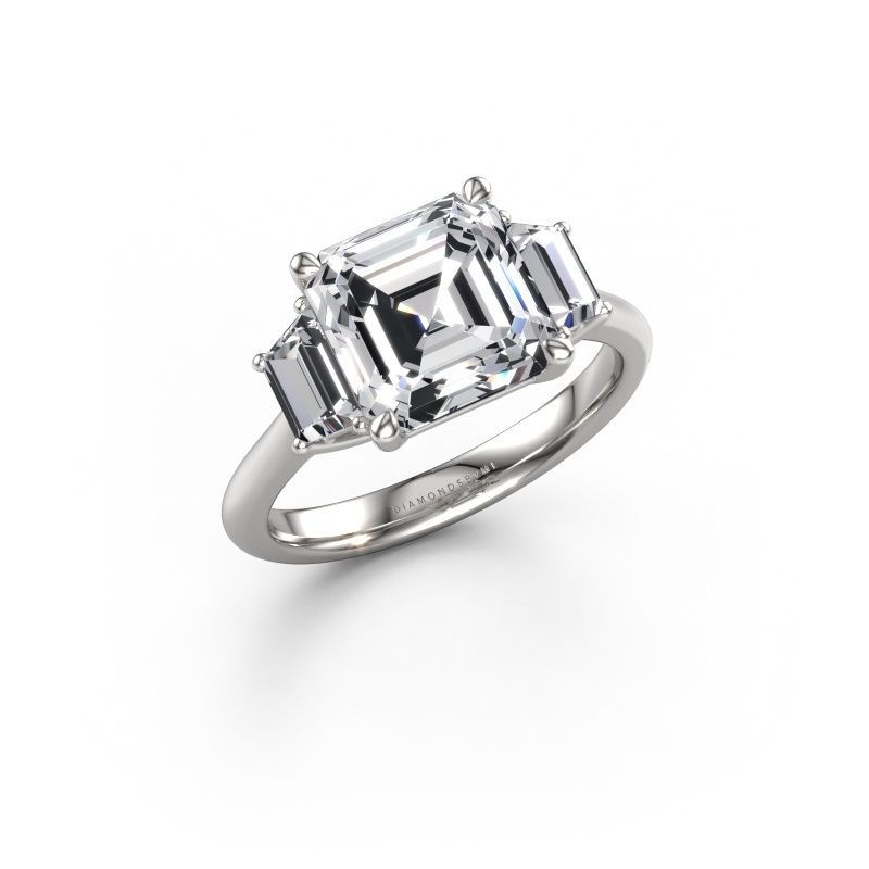 Bague de fiançailles Maggie ASC 585 or blanc diamant synthétique 4.10 crt