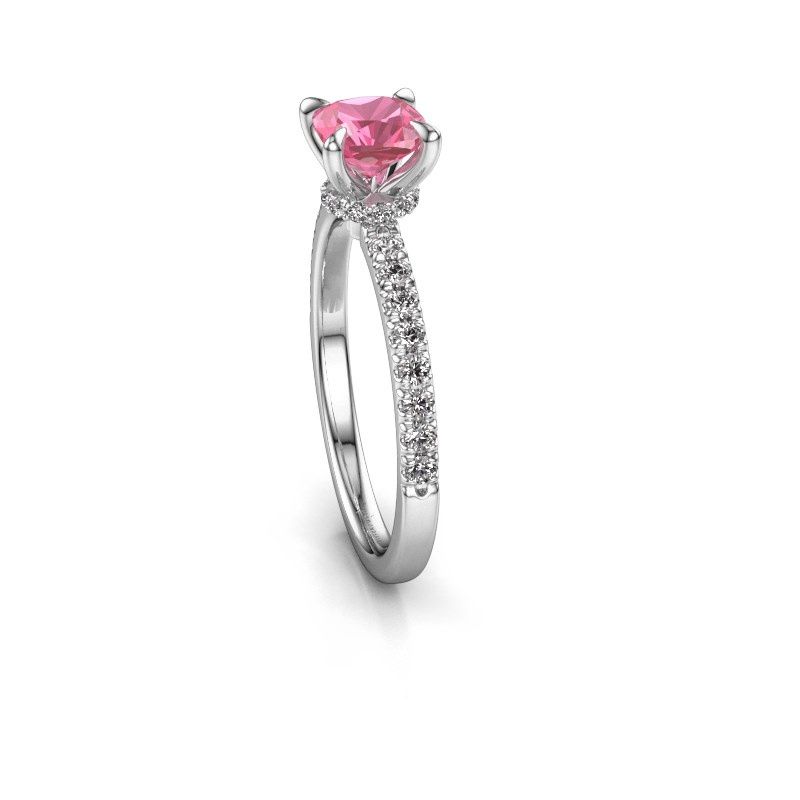 Afbeelding van Verlovingsring Crystal CUS 4 950 platina roze saffier 5.5 mm