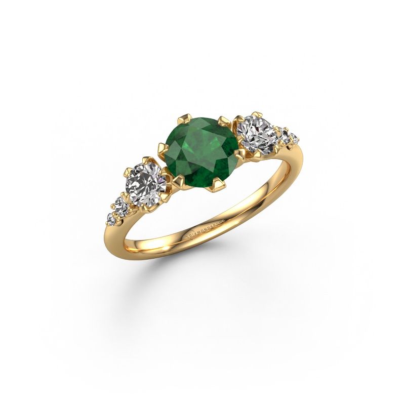 Verlobungsring Aniek RND 585 Gold Smaragd 6.5 mm
