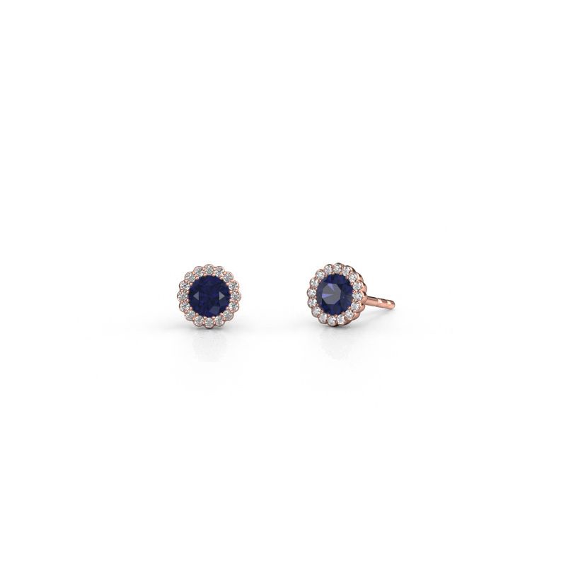 Ohrringe Queen 585 Roségold Saphir 4.2 mm