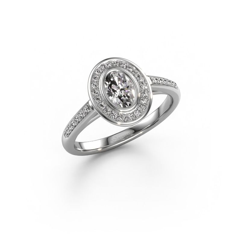 Engagement ring Noud 2 OVL 950 platinum diamond 0.59 crt