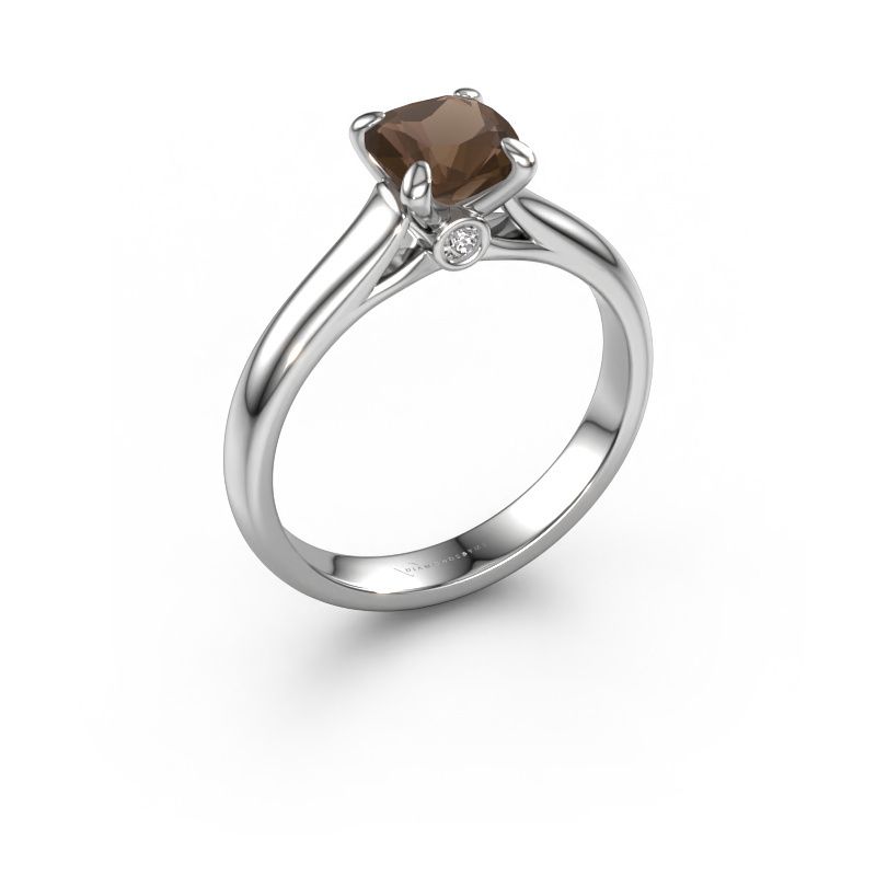 Engagement ring Valorie cus 1 950 platinum smokey quartz 6 mm