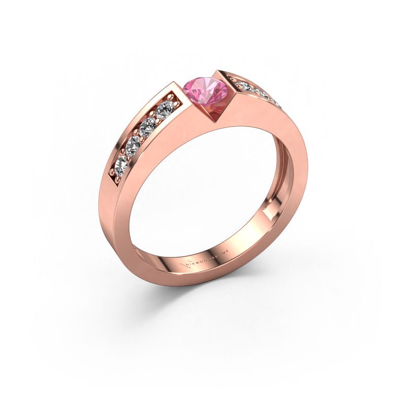 Engagement ring Lizzy 2 585 rose gold pink sapphire 4.2 mm
