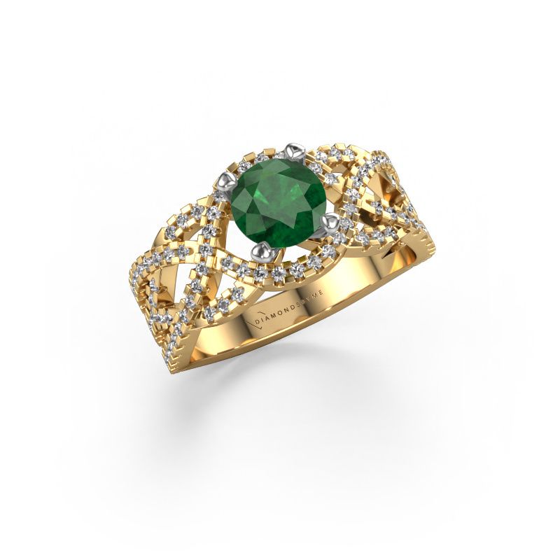 Bague Jeni 585 or jaune emeraude 6.5 mm