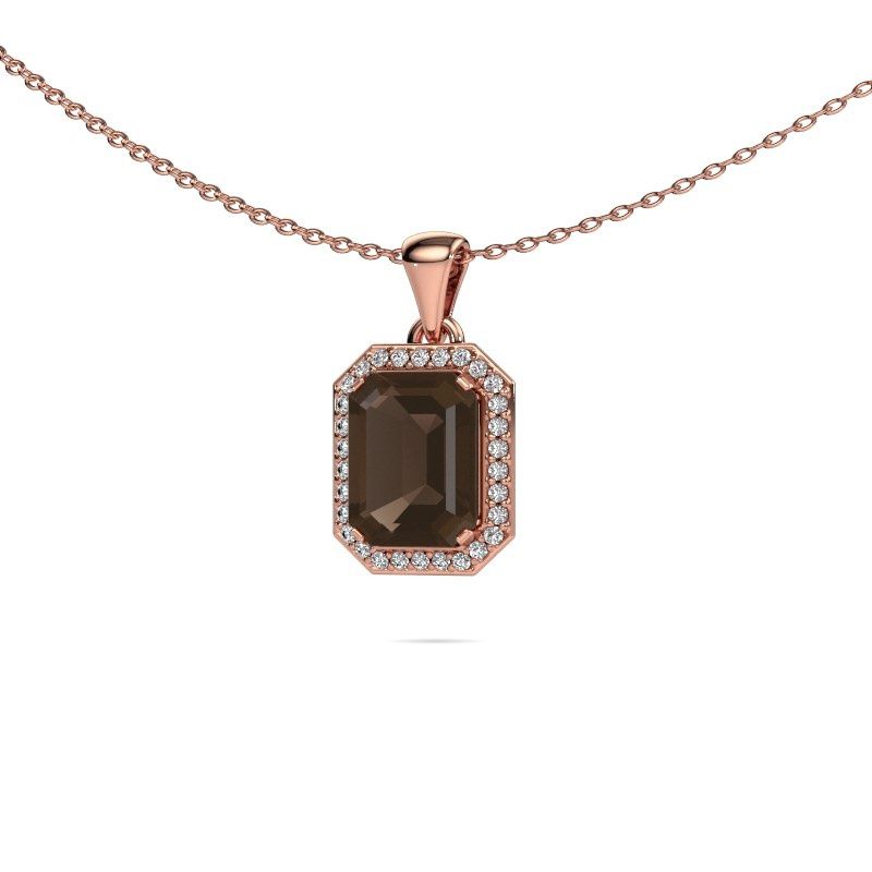 Anhänger Dodie 585 Roségold Rauchquarz 8x6 mm