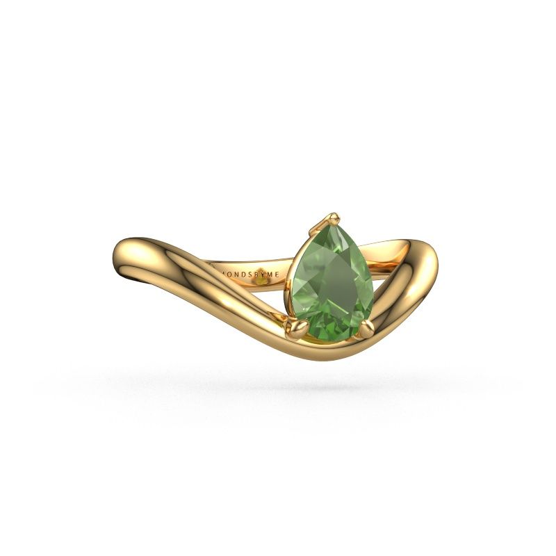 Verlobungsring Femke PER 585 Gold Turmalin grün 7x5 mm
