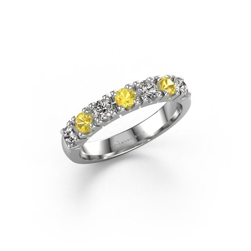 Bague Rianne 7 585 or blanc saphir jaune 3 mm