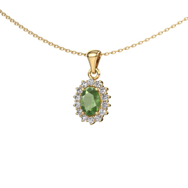 Anhänger Margien 585 Gold Turmalin grün 7x5 mm