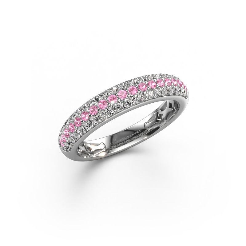 Ring Emely 4 950 platina roze saffier 1.4 mm