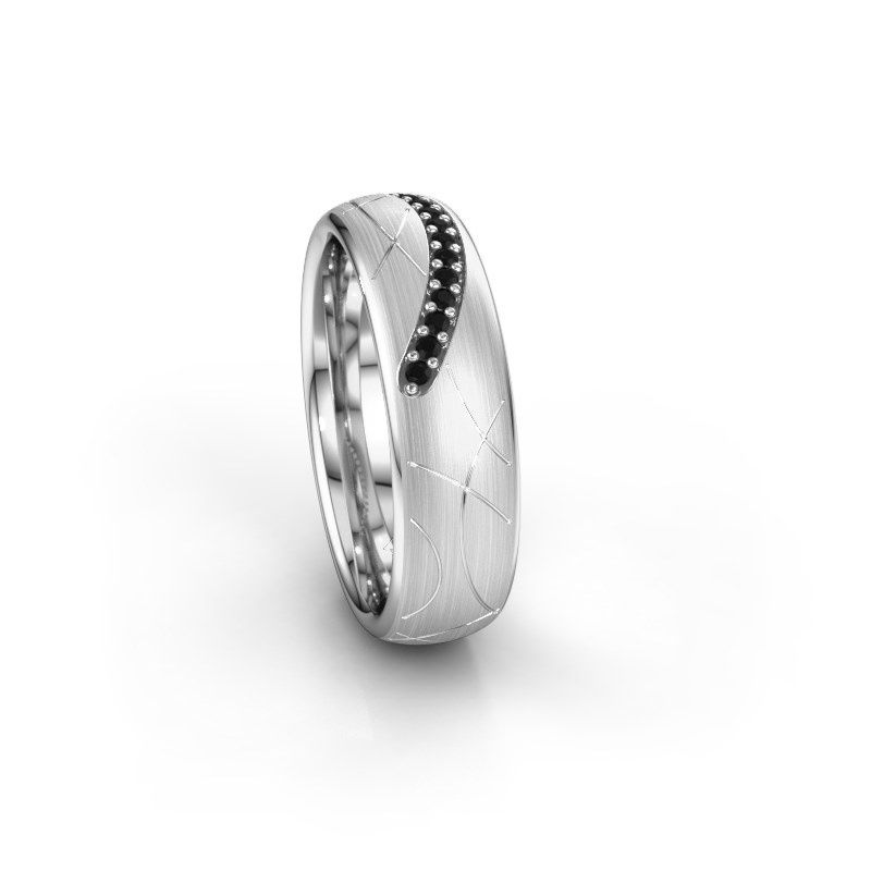 Image of Wedding ring WH2060L36CM<br/>950 platinum ±6x2.2 mm<br/>Black diamond