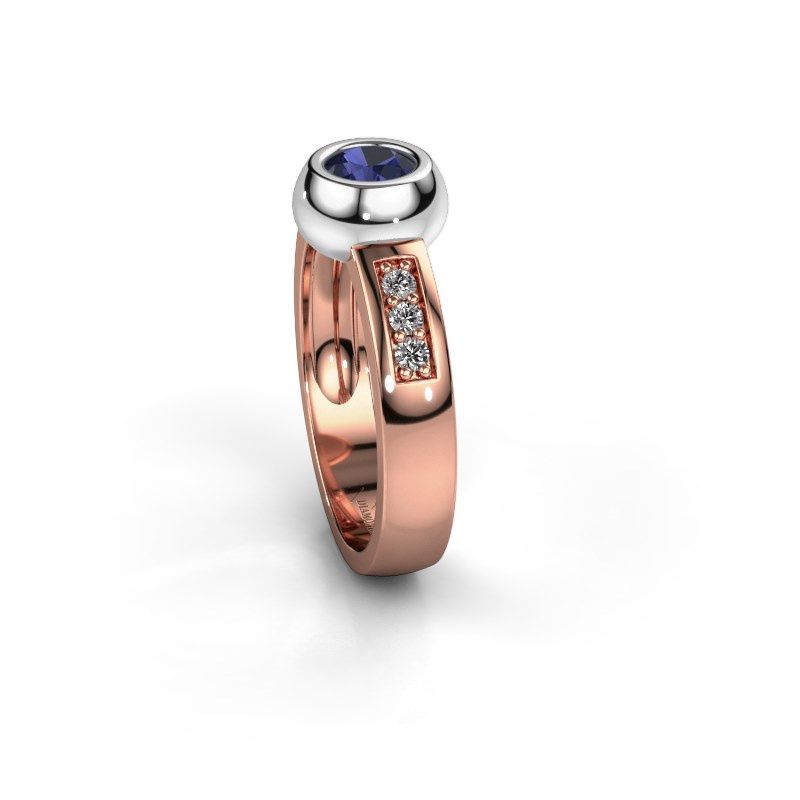 Afbeelding van Ring Charlotte Round<br/>585 rosé goud<br/>Saffier 4.7 mm