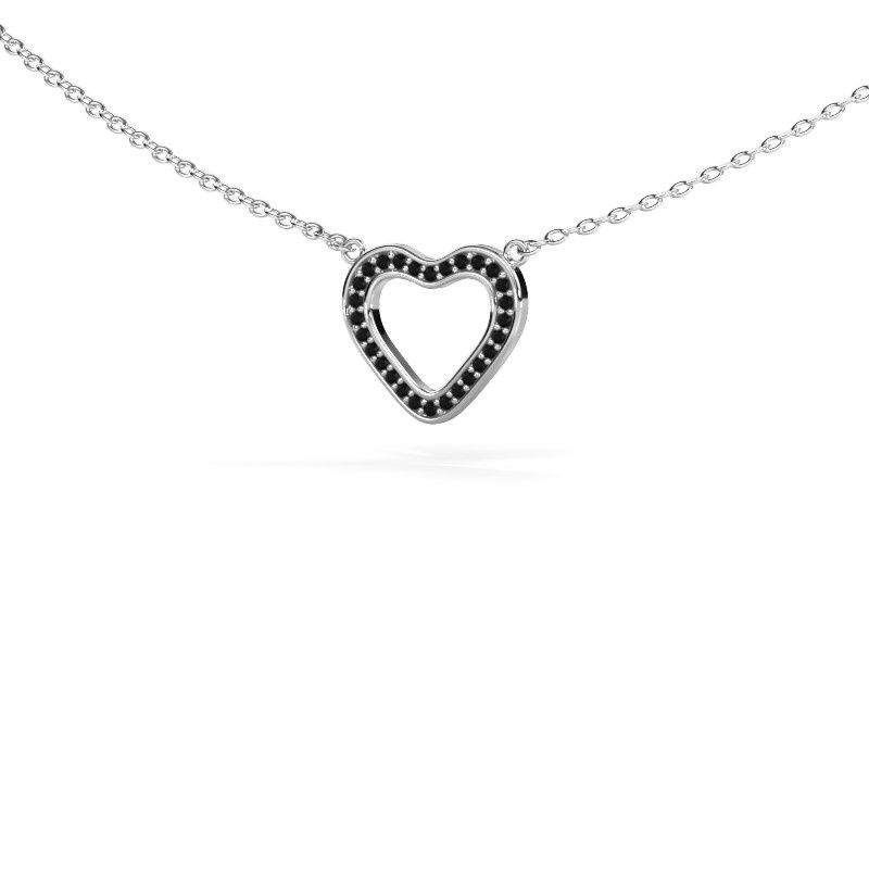 Anhänger Heart 3 585 Weißgold Schwarz Diamant 0.084 crt