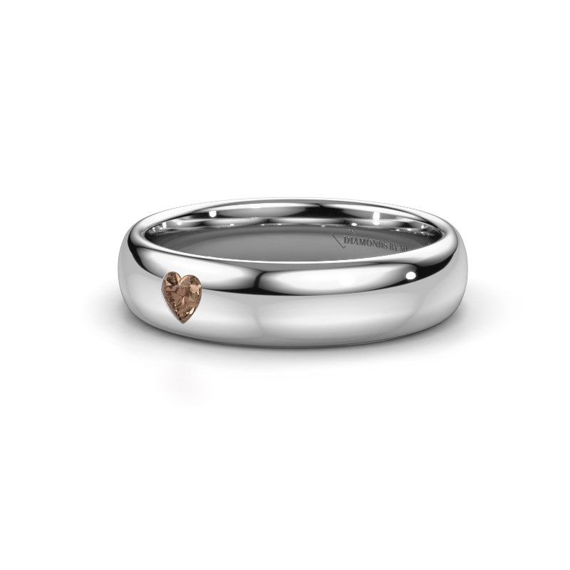 Image of Friendship ring WH0101L35BPHRT<br/>950 platinum ±5x2 mm<br/>Brown diamond