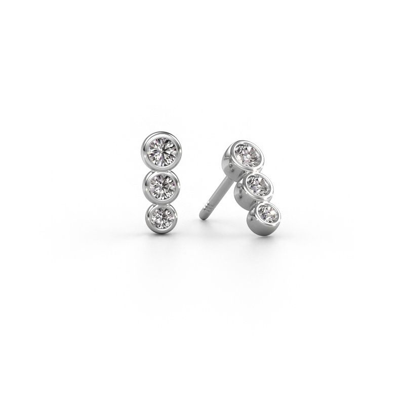 Earrings Felica 585 white gold zirconia 2.7 mm
