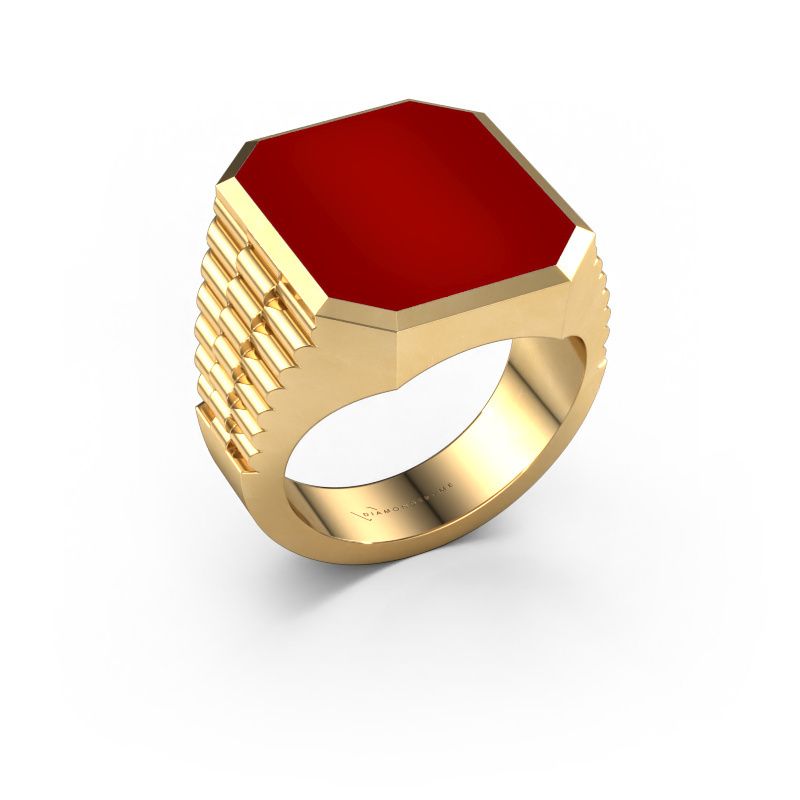 Zegelring Brent 5 585 goud carneool 18x15 mm