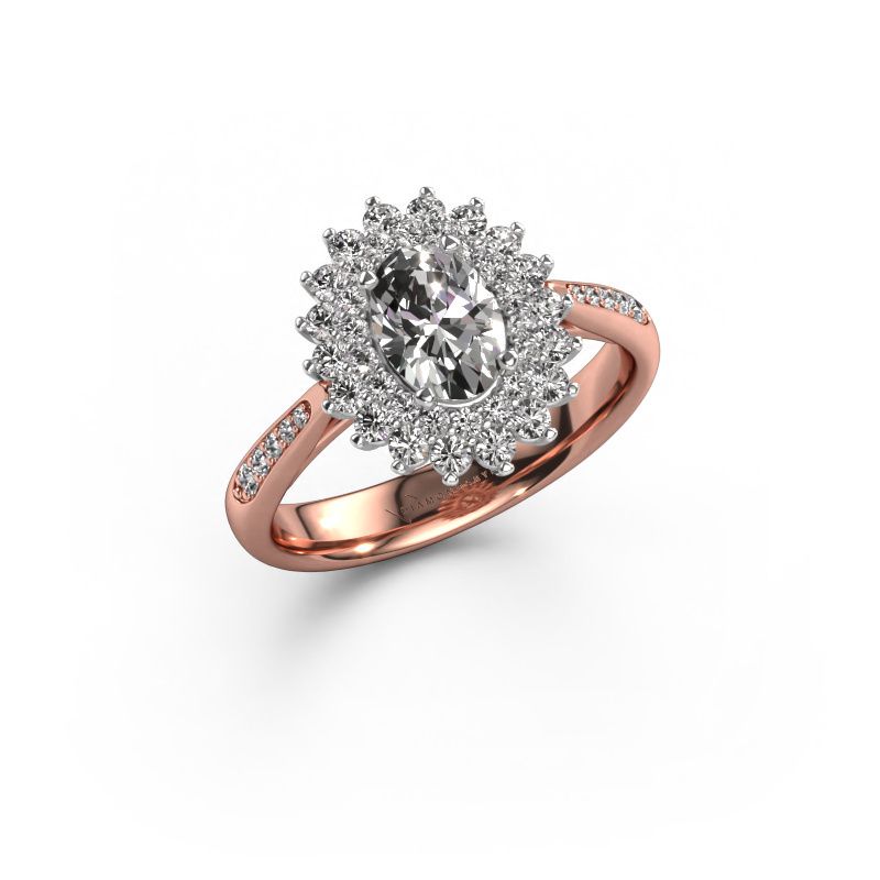 Bague de fiançailles Alina 2 585 or rose diamant synthétique 0.70 crt