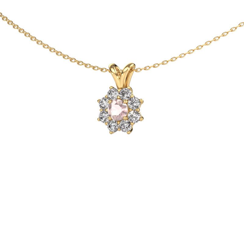 Pendant Carolyn 585 gold morganite champagne 4 mm