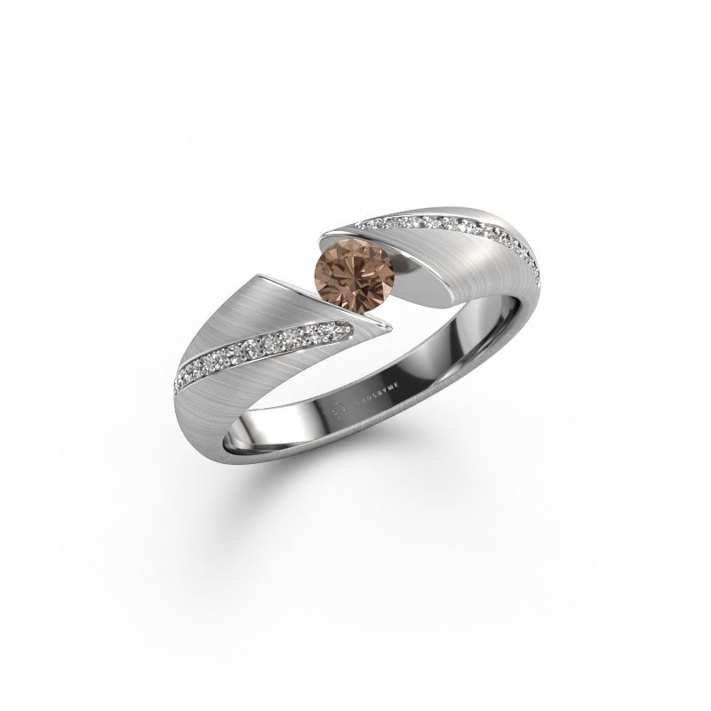 Bague Hojalien 2 585 or blanc diamant brun 0.42 crt