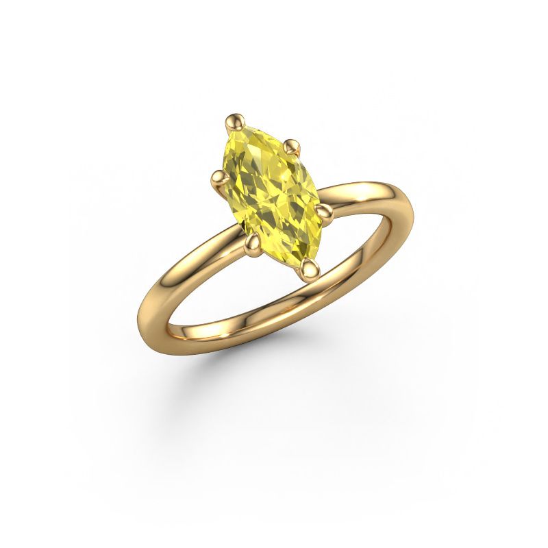 Engagement ring Simone MRQ 1 585 gold yellow lab grown diamond 11x5.5 mm