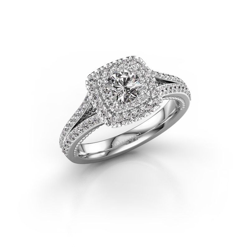 Afbeelding van Verlovingsring Annette<br/>585 witgoud<br/>diamant 1.072 crt