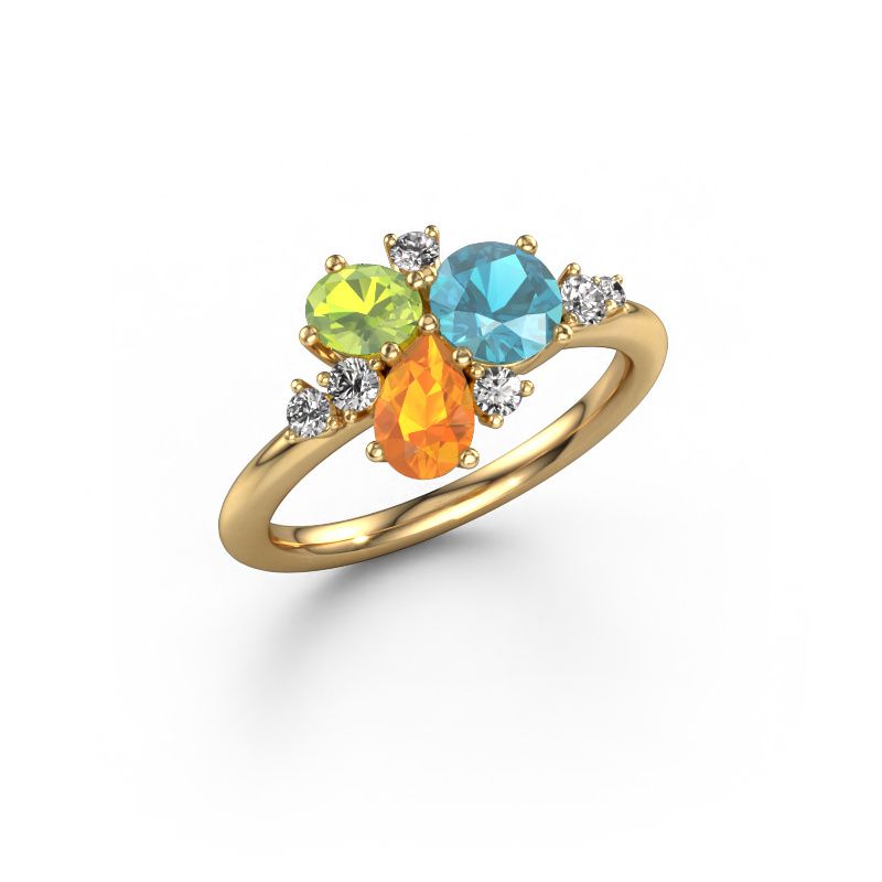 Bague Anja 585 or jaune topaze bleue 5.4 mm