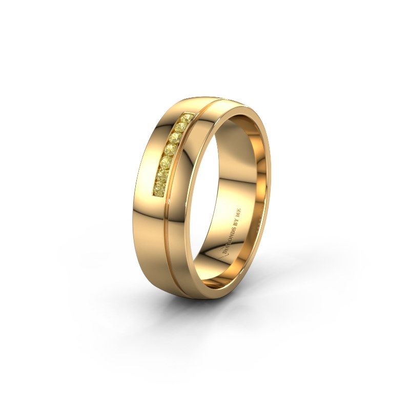 Image of Wedding ring WH0308L26AP<br/>585 gold ±6x1.7 mm<br/>Yellow sapphire