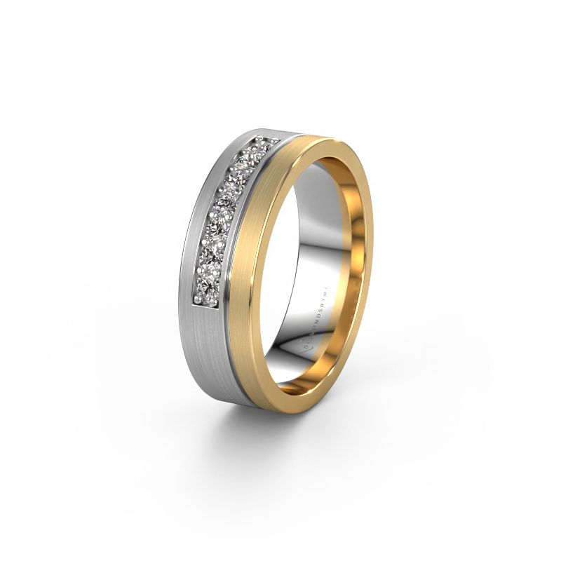 Trouwring WH0312L16AM 585 witgoud lab-grown diamant ±6 x 1,7 mm