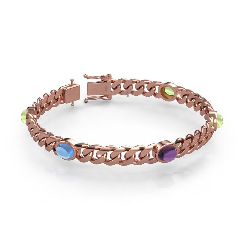 Lien bracelet maillons Corinne 5 8mm 585 or rose