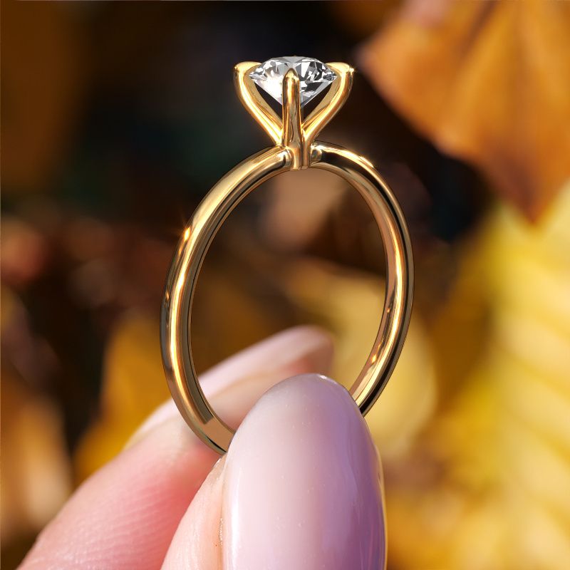 Image of Engagement Ring Crystal Rnd 1<br/>585 gold<br/>Diamond 0.60 crt