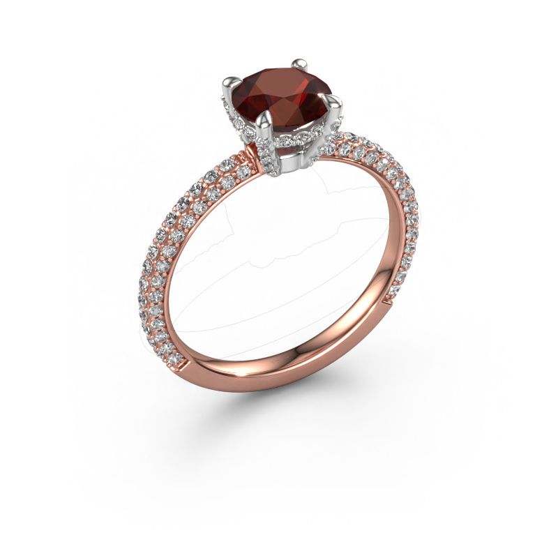 Bague de fiançailles Saskia RND 2 585 or rose grenat 7 mm