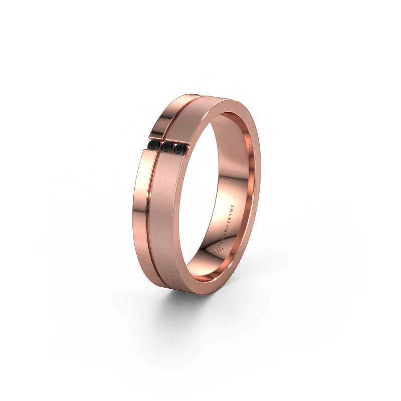 Wedding ring WH0157L14XPM 585 rose gold black diamond ±4x1.4 mm