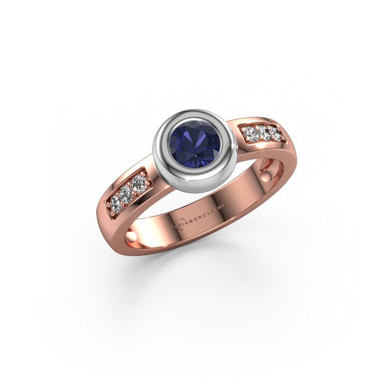 Bague Charlotte Round 585 or rose saphir 4.7 mm