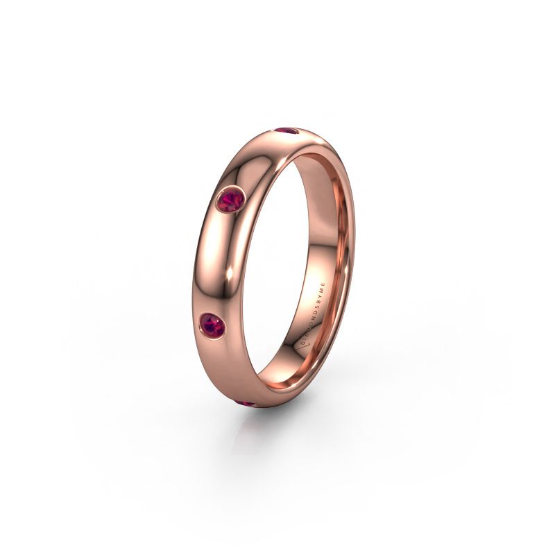 Wedding ring WH0105L34BP 585 rose gold rhodolite ±4x2 mm