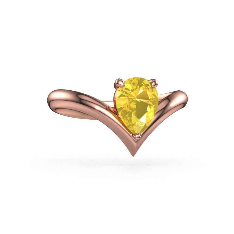 Verlobungsring Maddy PER 585 Roségold Gelb Saphir 8x6 mm