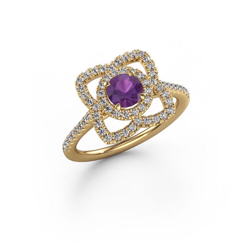 Verlobungsring Cleopatra 585 Gold Amethyst 5 mm