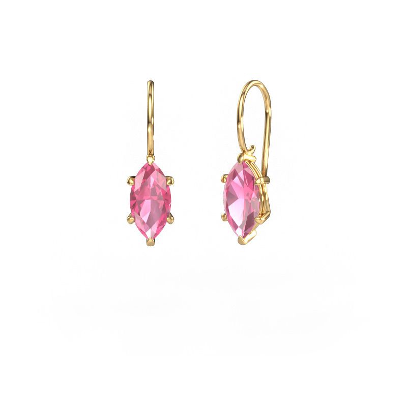 Ohrhänger Cleo MRQ 585 Gold Pink Saphir 12x6 mm