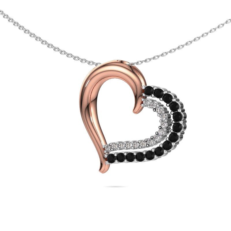 Necklace Kandace 585 rose gold black diamond 0.638 crt