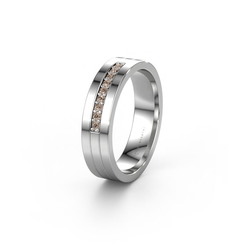 Trouwring WH0413L15AP 950 platina bruine diamant ±5x1.7 mm