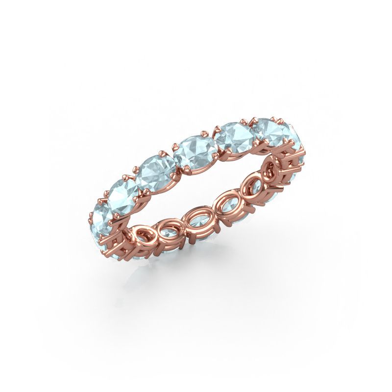 Ring Vivienne OVL 4x3 585 rose gold aquamarine 4x3 mm