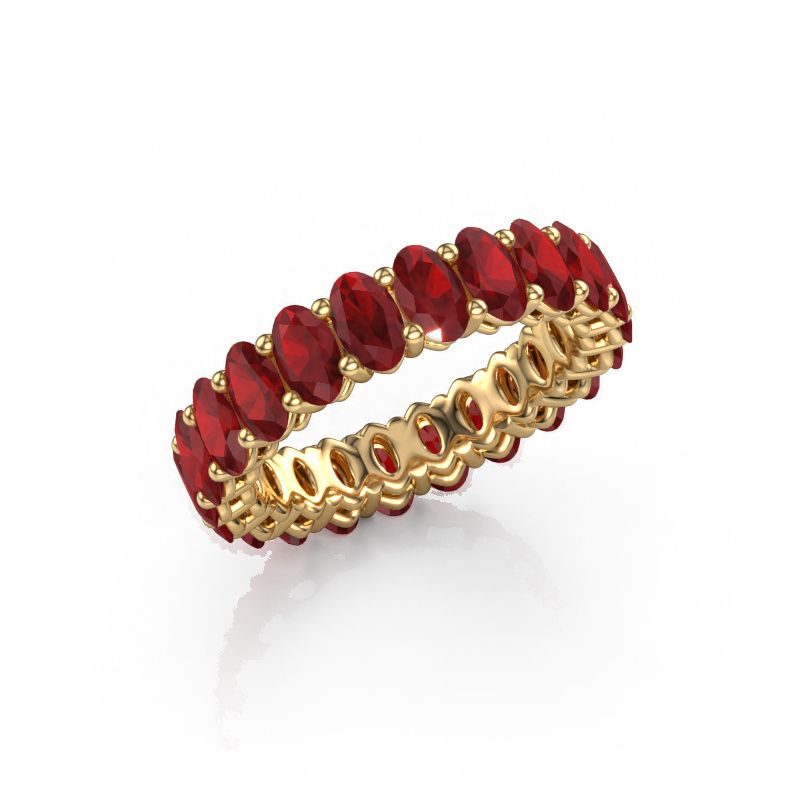 Aanschuifring Heddy OVL 3x5 585 goud robijn 5x3 mm