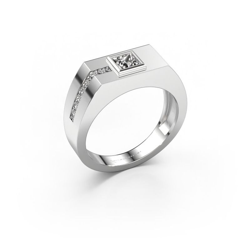 Herrenring Robertus 1 585 Weißgold Zirkonia 4 mm