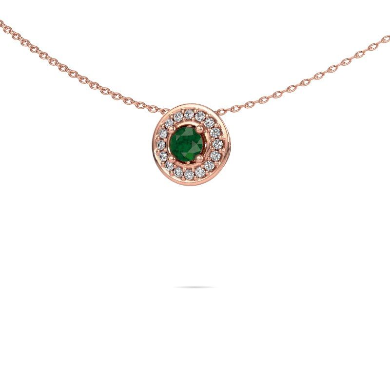 Pendant Agaat 585 rose gold emerald 4 mm