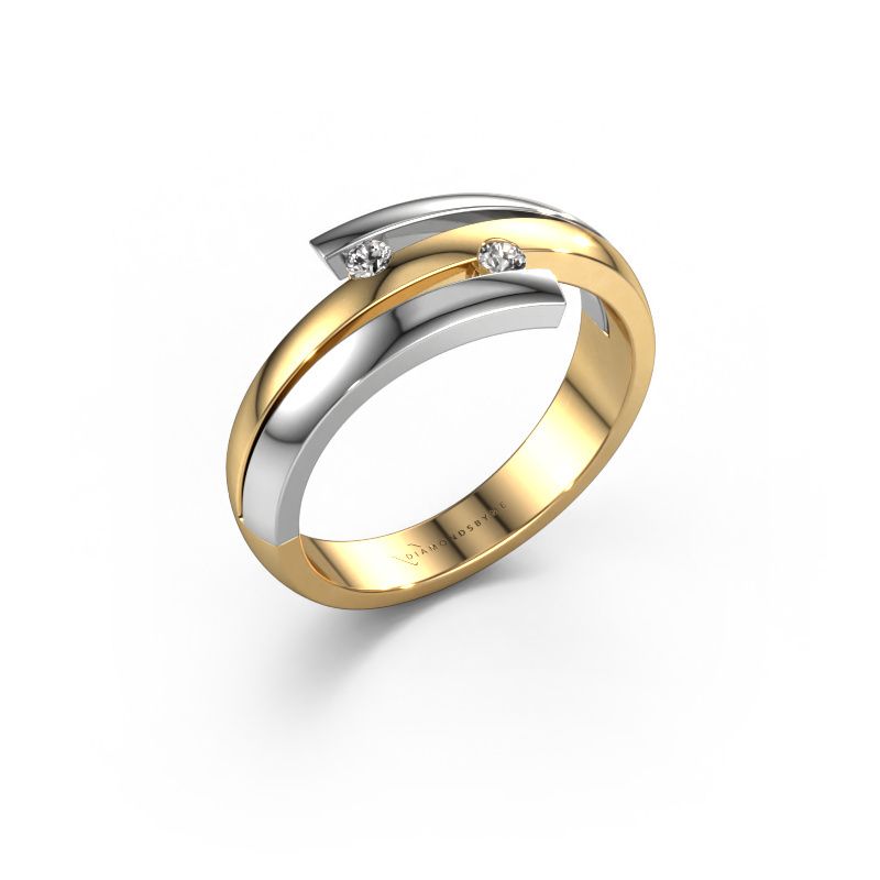 Bague Dena 585 or jaune diamant synthétique 0.06 crt