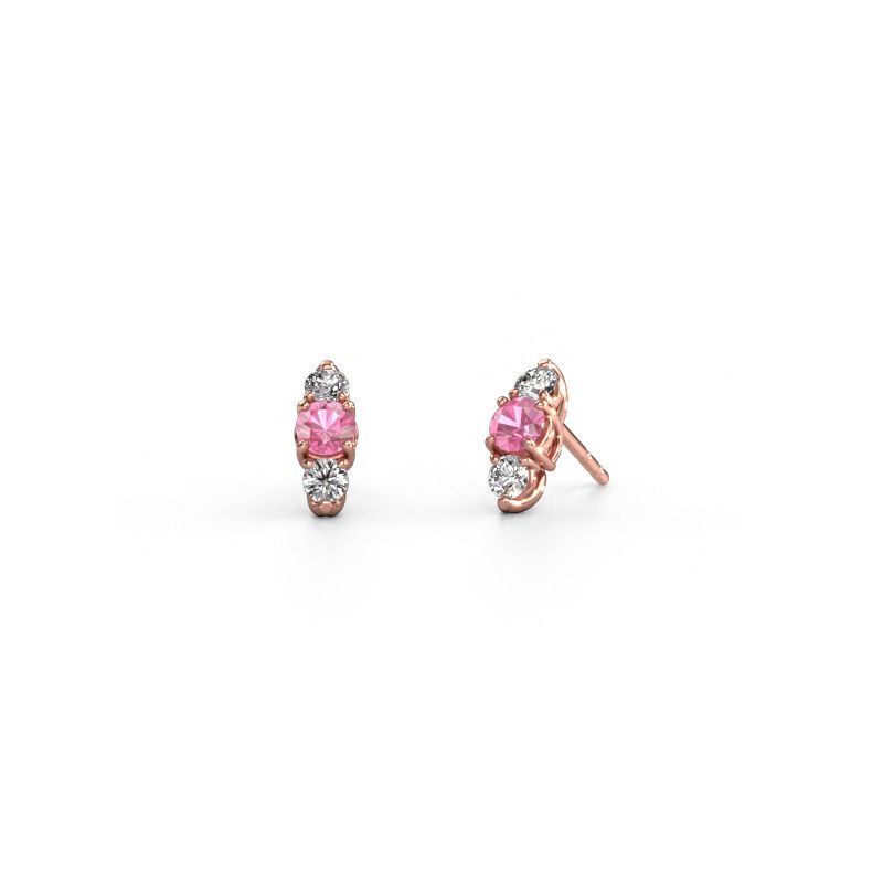 Ohrringe Amie 585 Roségold Pink Saphir 4 mm