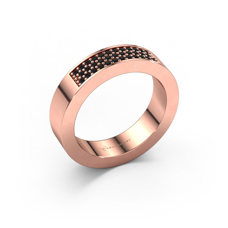 Ring Lindsey 1 585 rosé goud zwarte diamant 0.28 crt