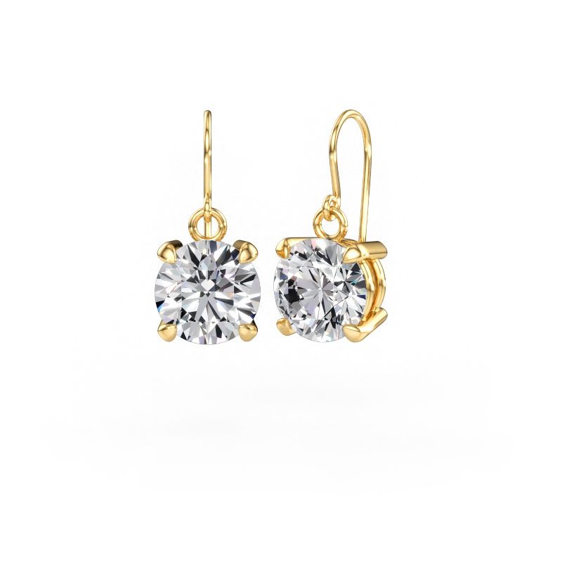 Drop earrings Laurie RND 1 585 gold lab grown diamond 10.00 crt