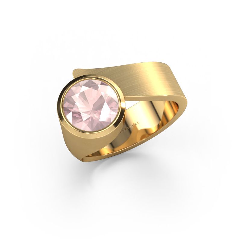 Ring Nakia 585 gult guld champagnefärgad morganit 8 mm