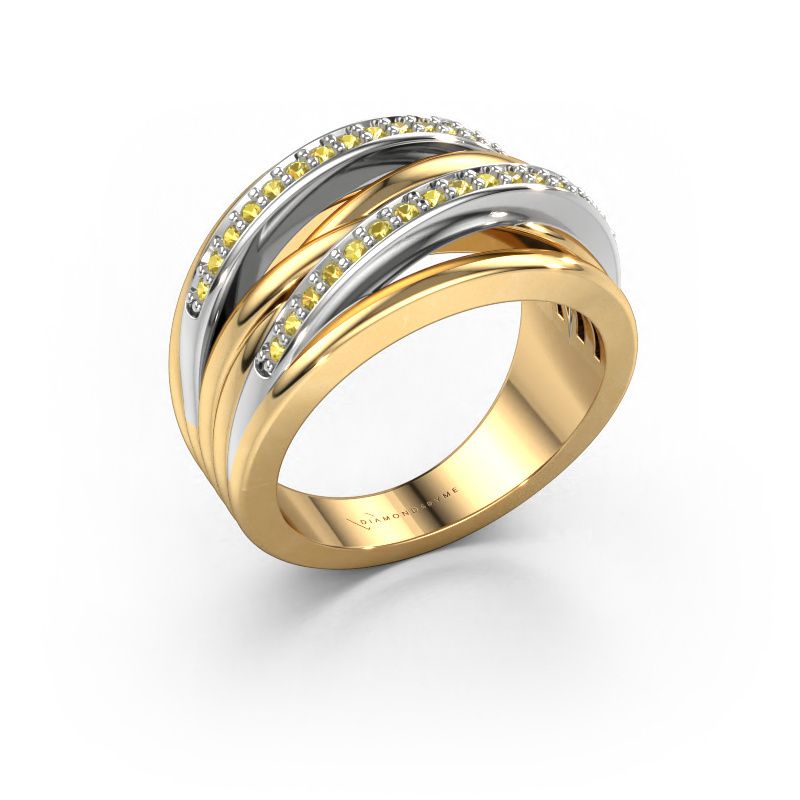 Bague Annabel 2 585 or jaune saphir jaune 1.2 mm